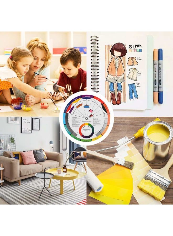 JimKing Creative Color Wheel, Paint Mixing Learning Guide, Art Class Teaching Tool for Makeup Painting Tattoo,Blending Board Chart Color Mixed Guide Hardboard(9.25inch) - Image 5