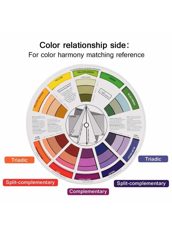 JimKing Creative Color Wheel, Paint Mixing Learning Guide, Art Class Teaching Tool for Makeup Painting Tattoo,Blending Board Chart Color Mixed Guide Hardboard(9.25inch) - Image 3