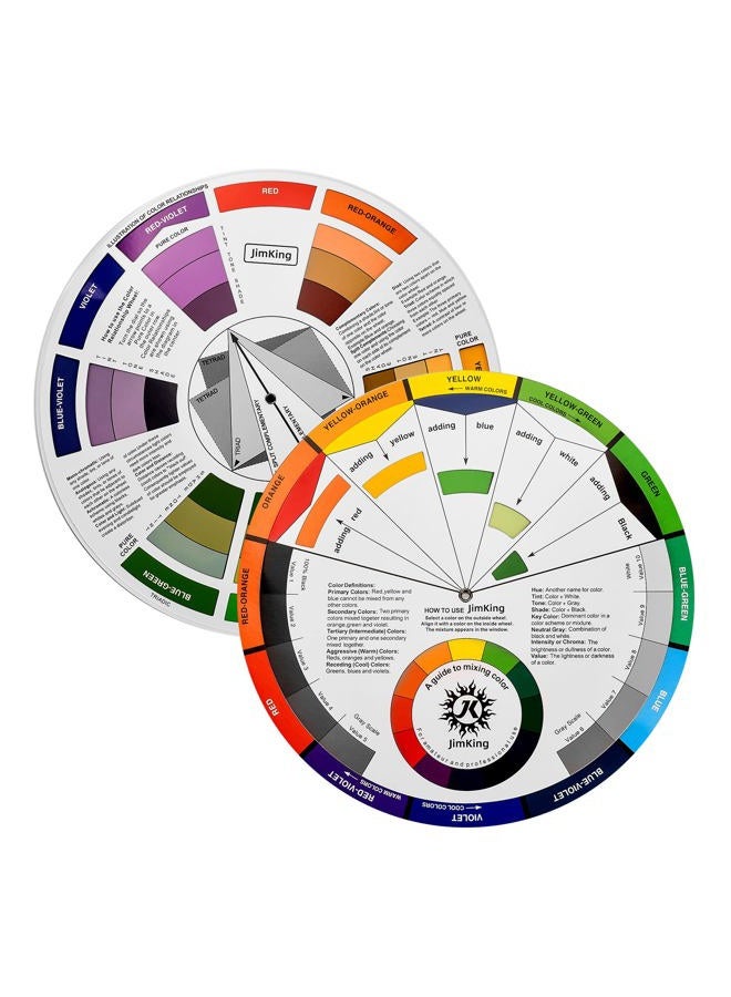 JimKing Creative Color Wheel, Paint Mixing Learning Guide, Art Class Teaching Tool for Makeup Painting Tattoo,Blending Board Chart Color Mixed Guide Hardboard(9.25inch) - Image 1