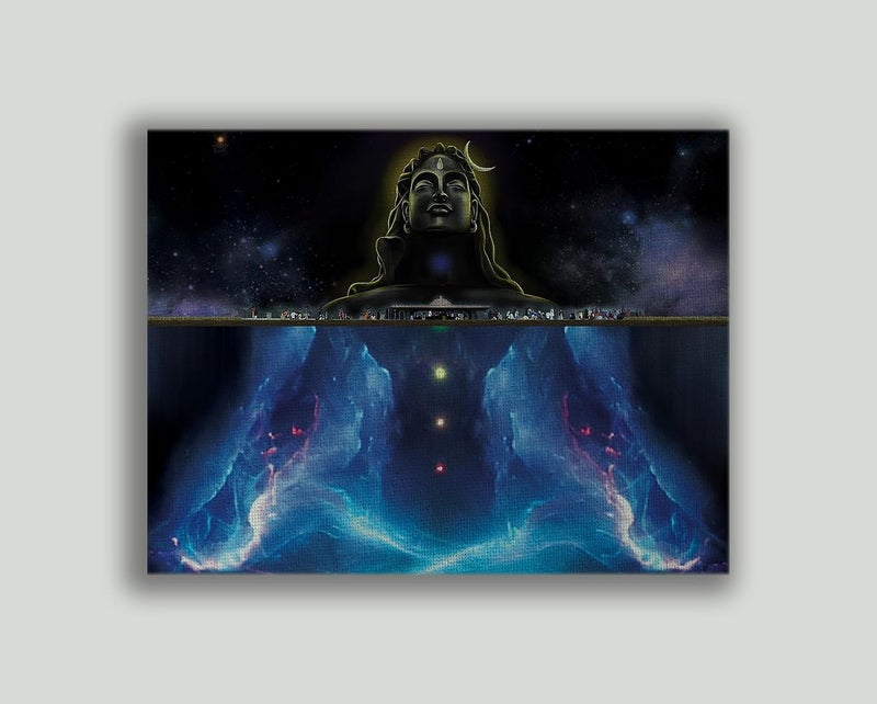 ANAADI ANAADI Adiyogi Shiv Ji Canvas Wall Painting With Frame For Home Living Room Drawing Room Office Wall Dcor Size 30 cm X 22 cm ADIYSCanvas DESIGN 1 - Image 1