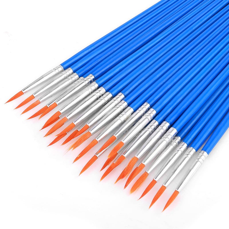 Prasacco 30 Pcs Paint Brushes Professional Fine Tip Paint Brush Set Small Brush Bulk Artist Paint Brushes for Miniature Detail Painting Oil Watercolor Painting