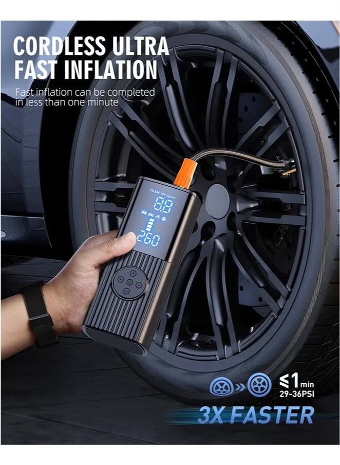 Generic Tire Inflator Portable Air Compressor-180PSI & 20000mAh Portable Air Pump, Accurate Pressure LCD Display, 3X Fast Inflation for Cars, Bikes & Motorcycle Tires, Balls.  - Image 4