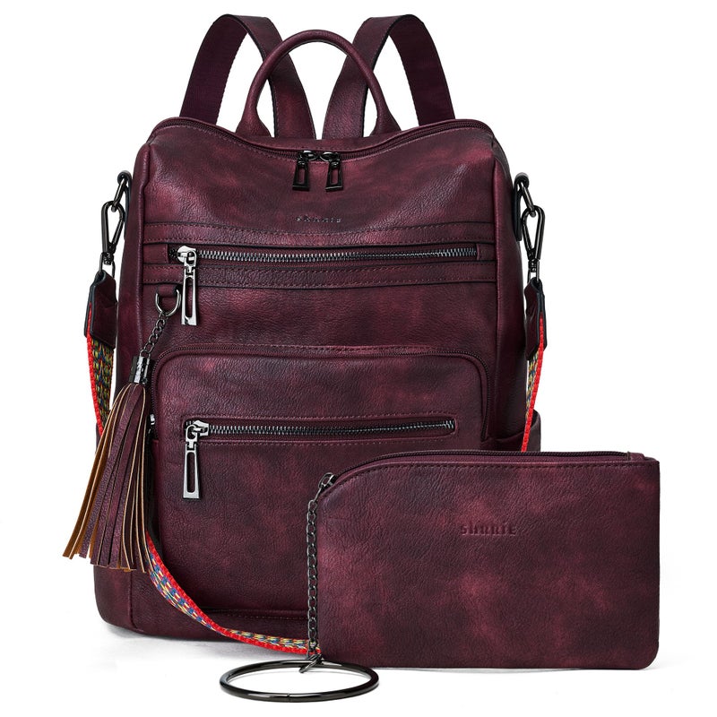 Shrrie Backpack Purse for Women Leather Backpack Fashion Designer Travel Backpack Convertible Shoulder Bag - Image 1