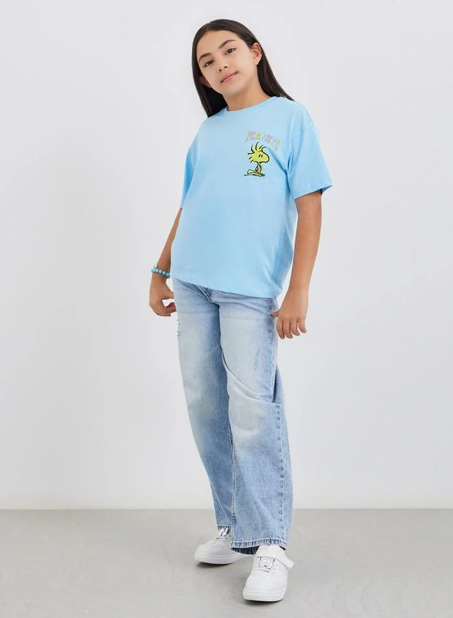 ستايلي Styli Graphic Print Short Sleeve T-Shirt