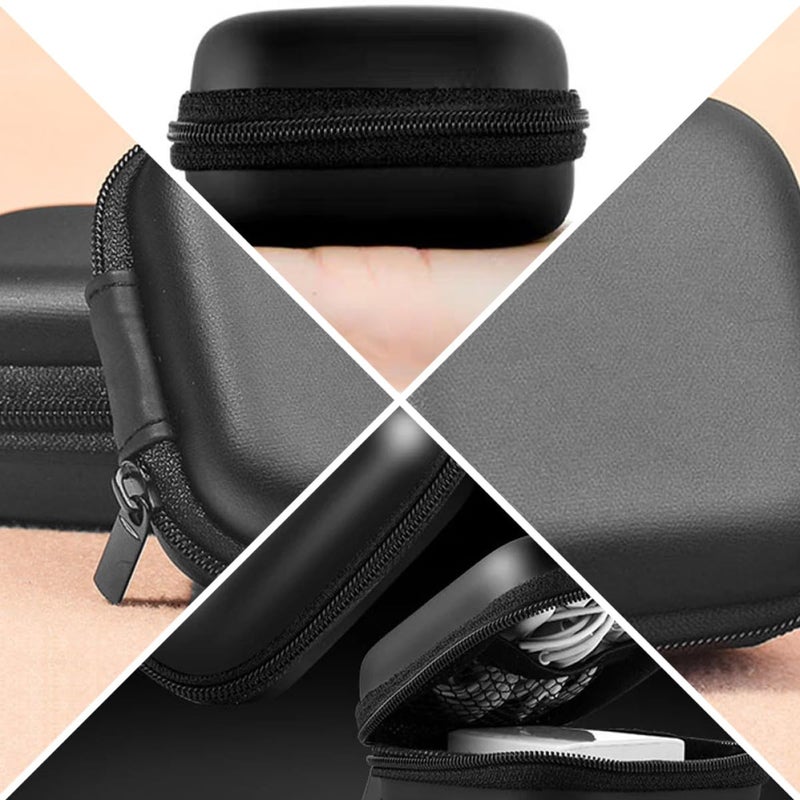 EVA Headset Storage Bag with Mesh Pocket Zippered Organizer for Earphones and Cables Portable Travel Case 10 Pack - Image 4