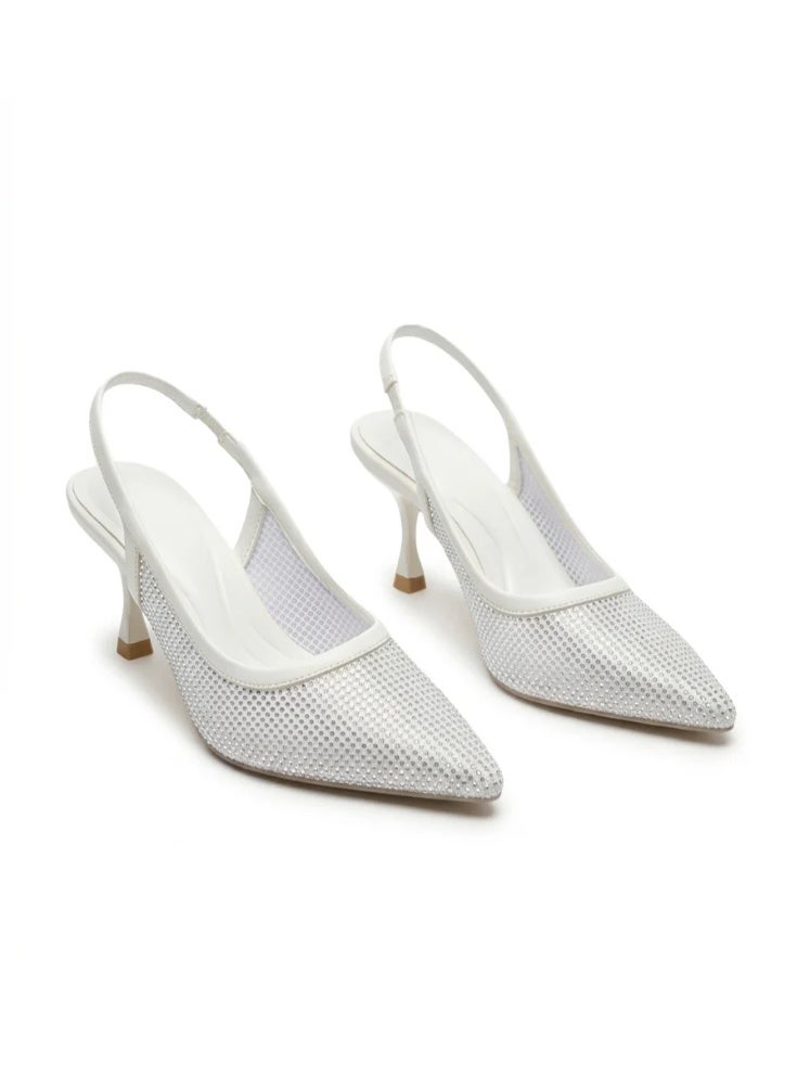 فيبراندا حذاء نسائي بكعب عالي Slingback مزين بلمعة كريستالية C-97 - Image 3