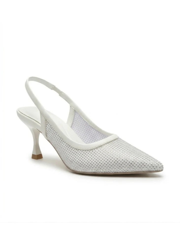 فيبراندا حذاء نسائي بكعب عالي Slingback مزين بلمعة كريستالية C-97 - Image 1