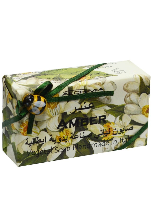 Alchimia Vegetal Amber Soap Bar 200g | Luxury Italian Soap | Warm Amber Fragrance | Natural moisture balance  |Suitable for All Skin Types - Image 1
