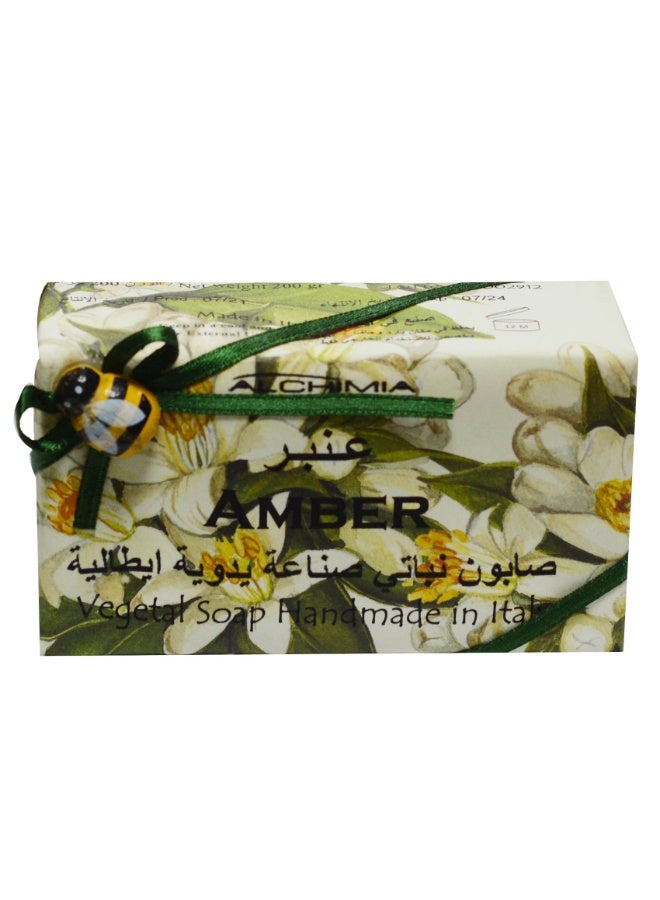 Alchimia Vegetal Amber Soap Bar 200g | Luxury Italian Soap | Warm Amber Fragrance | Natural moisture balance  |Suitable for All Skin Types - Image 2