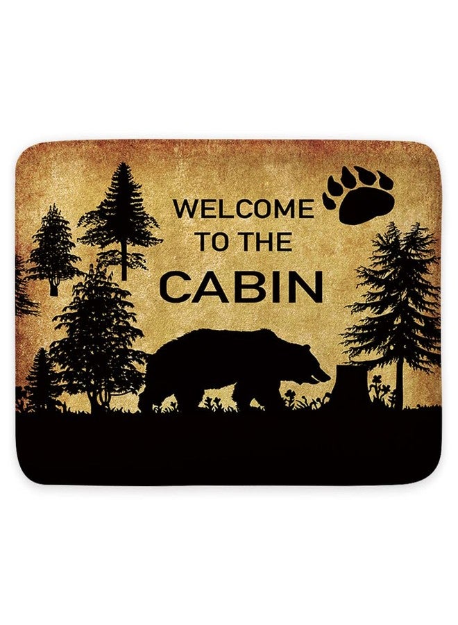 MERCHR Rustic Cabin Bath Rug, Farmhouse Country Bear Forest Vintage Non Slip Bathroom Rugs,Hunting Camping Bath Rug Sets for Bathroom Bedroom Kitchen Outdoor Indoor 17x29 Inch - Image 4