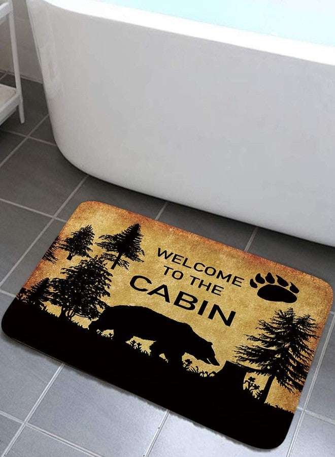 MERCHR Rustic Cabin Bath Rug, Farmhouse Country Bear Forest Vintage Non Slip Bathroom Rugs,Hunting Camping Bath Rug Sets for Bathroom Bedroom Kitchen Outdoor Indoor 17x29 Inch - Image 5