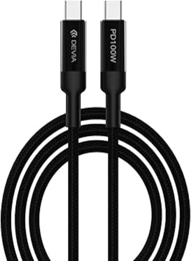 DEVIA MP-71-0 EC309 Extreme Speed 100W PD Type-C Fast Cable, 1.5 Meter Length, Black