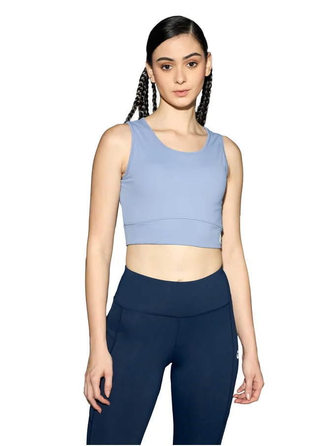 تكنوسبورت Solid Padded Sports Bra with Logo Detail