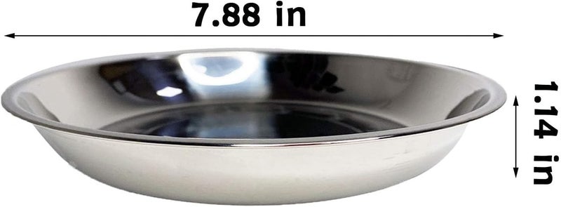 Kathson Stainless Steel Whisker Relief Cat Bowl, 4 pcs Shallow and Wide Bowls, Pet Cat & Dog Feeding Large Dishes Fits with Elevated Stands Pet Bowl Stand (7.88 Inch Dia.) - Image 2