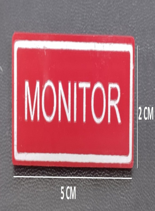 MOREL Class Monitors Badge in White Acrylic PINBACK Name Badge Used for School, College Classes |Pack of 10| - Image 2