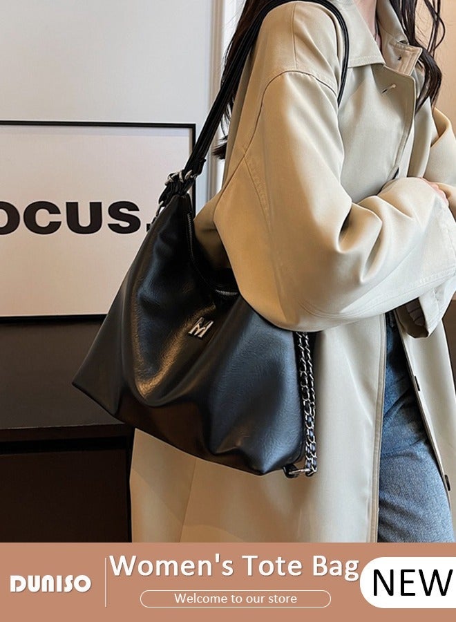 DUNISO Women's Shoulder Tote Bag, Large Capacity Convertible Backbag, Faux Leather Handbag For Women, Fashionable Travel Messenger Bag, Bucket Crossbody Bag with Adjustable Strap for Ladies Girls College Students - Image 1