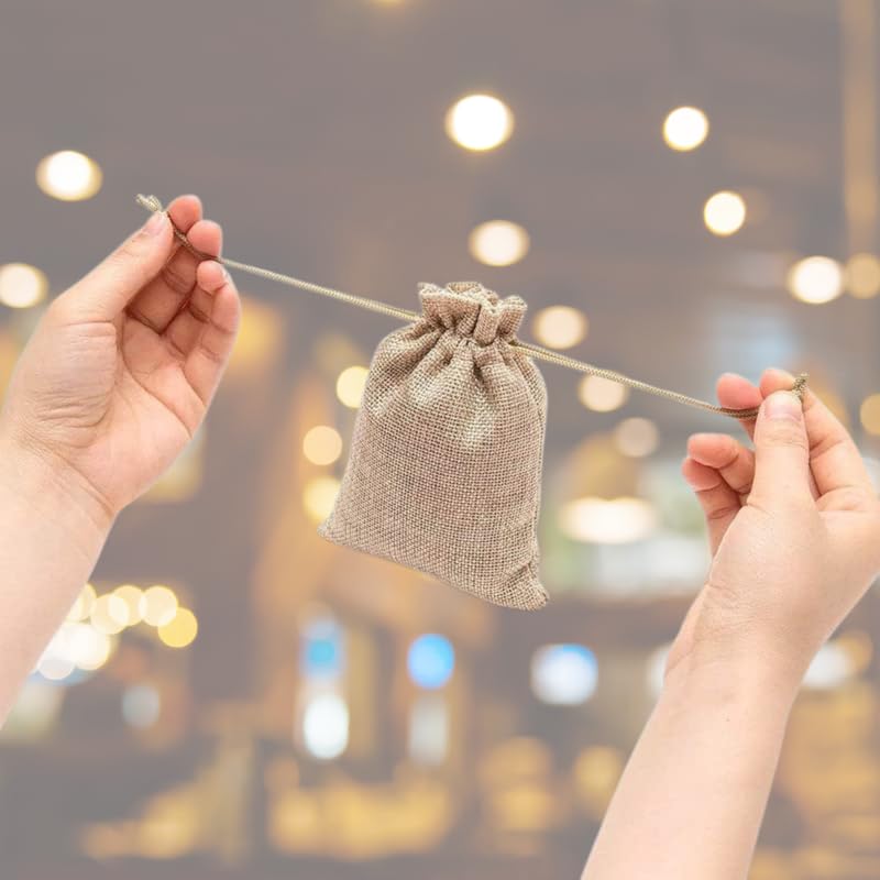 VELEXE Jute Linen Pouches | 24x20CM | Pack of 100 | Eco-Friendly, Reusable Burlap Gift Bags with Drawstring | Natural, Durable, Sustainable Storage - Image 5