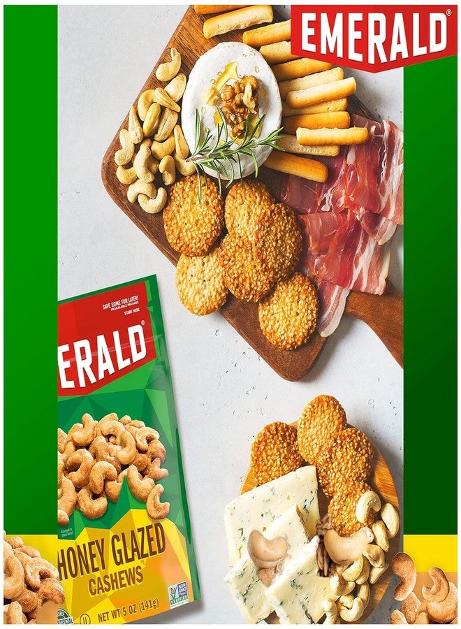 Emerald Nuts, Honey Glazed Cashews, 5 Oz, Resealable Bag (Pack of 3) - Image 2