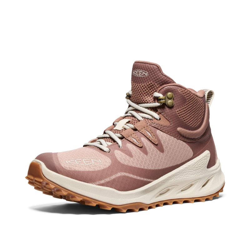 KEEN Women's Zionic Mid Height Waterproof All Terrain Hiking Boots, Warm Taupe/Birch, 8.5