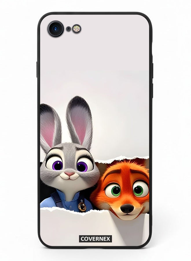 Covernex Apple iPhone SE 2020/2022 Protective Case Cover Printed Featuring Zootopia Dynamic Duo - Image 2