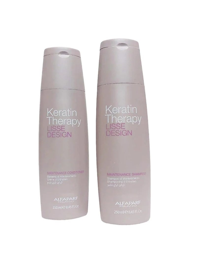 ALFAPARF MILANO Lisse Design Keratin Therappy Shampoo and Conditioner Set  - Image 1