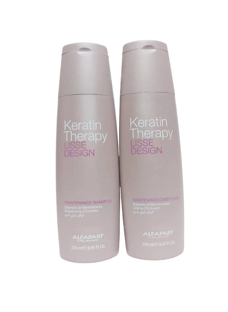 ALFAPARF MILANO Lisse Design Keratin Therappy Shampoo and Conditioner Set  - Image 2