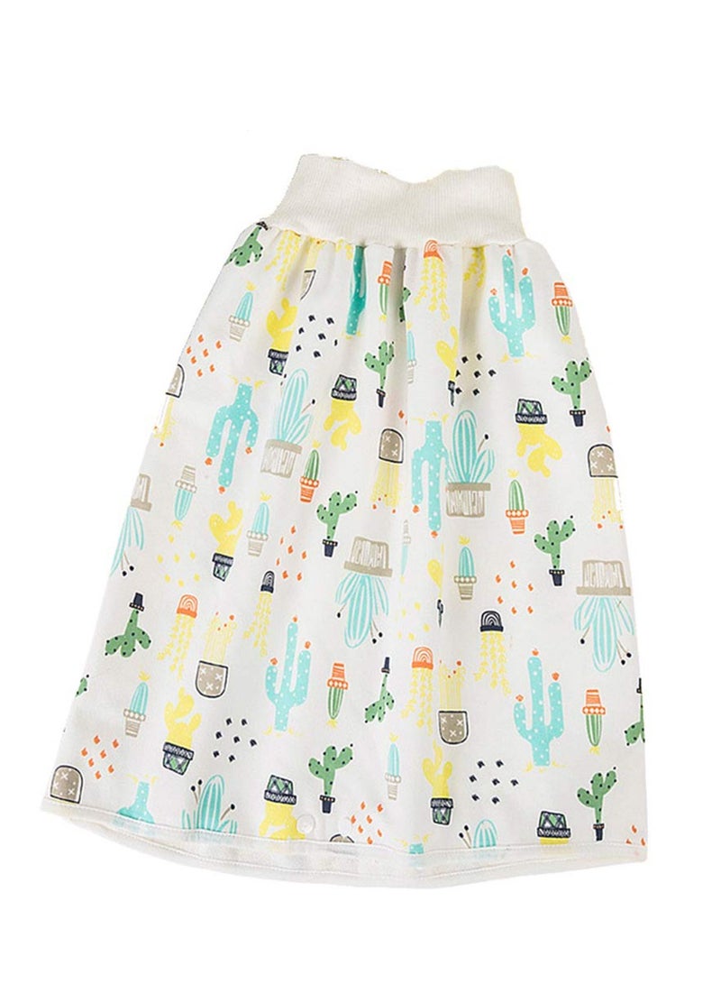 SYOSI Cactus Diaper Skirt Short, 2 in 1 for Kids, Diaper Skirt Potty Training for Toddlers, Anti Bed-Wetting Washable Reusable Cotton Bamboo Fiber Waterproof Bed Clothes, for 0-4 Year Old Baby Girls Boys  - Image 1