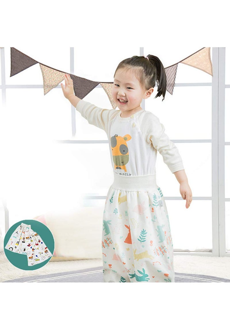 SYOSI Cactus Diaper Skirt Short, 2 in 1 for Kids, Diaper Skirt Potty Training for Toddlers, Anti Bed-Wetting Washable Reusable Cotton Bamboo Fiber Waterproof Bed Clothes, for 0-4 Year Old Baby Girls Boys  - Image 4