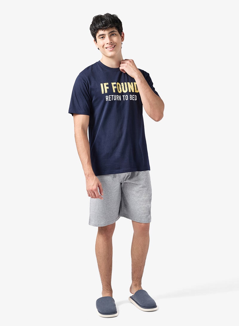 سفنتي فايف طقم بيجامة تي شيرت وشورت - Image 1