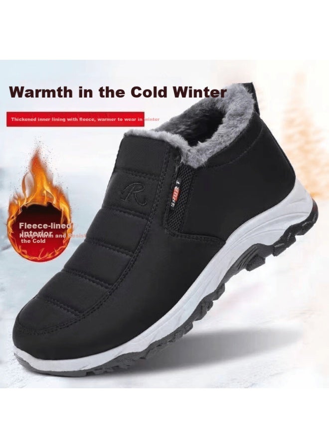 Footoppo Fleece-lined Cotton Shoes For Women, Elderly Mom Shoes, Winter Comfortable Shoes For Middle-aged And Elderly, Thick Warm Shoes For Seniors In Winter, Men's Shoes - Image 1