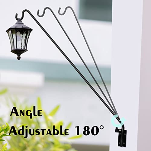 ERYTLLY 2 Packs Heavy Duty Deck Hook Wall Mounted, Extensible and Adjustable Deck Hook for Hanging Bird Feeder, Plants, Suet Baskets,Wind Chimes,Lanterns and More - Image 4