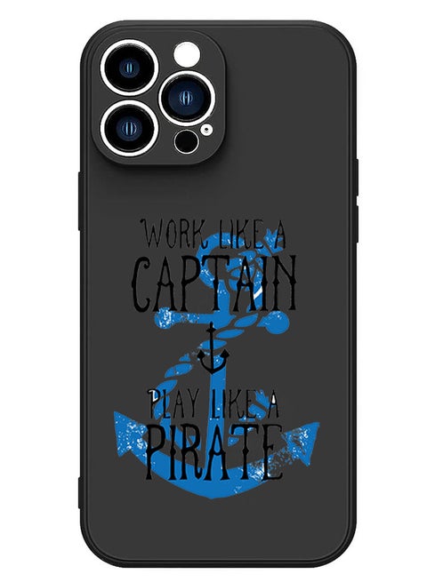 Protective Slim Fit Case Liquid Silicone Cover with Full Body Protection Anti-Scratch Shockproof Case For iPhone 13 Pro Black  - Work like a Captain white copy