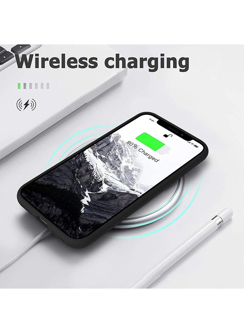 Protective Slim Fit Case Liquid Silicone Cover with Full Body Protection Anti-Scratch Shockproof Case For iPhone 13 Pro Black  - Work like a Captain white copy