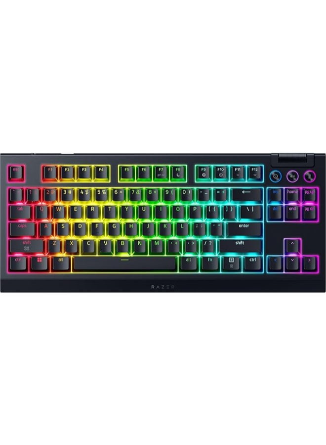 Razer BlackWidow V4 Tenkeyless HyperSpeed Wireless Mechanical Gaming Keyboard, TKL, Hot-Swappable Switches, Orange Mechanical Switch, Per-Key RGB Chroma Lighting, 2.4GHz HyperSpeed + Bluetooth, USB-C, Compact Gaming Keyboard | RZ03-05480100-R3M1 - Image 1