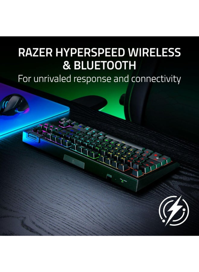 Razer BlackWidow V4 Tenkeyless HyperSpeed Wireless Mechanical Gaming Keyboard, TKL, Hot-Swappable Switches, Orange Mechanical Switch, Per-Key RGB Chroma Lighting, 2.4GHz HyperSpeed + Bluetooth, USB-C, Compact Gaming Keyboard | RZ03-05480100-R3M1 - Image 2