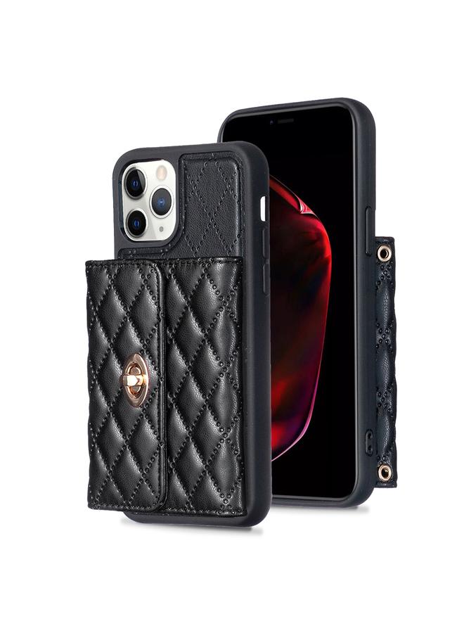 Zaboon Case For iPhone 11 Pro Horizontal Metal Buckle Wallet Rhombic Leather Phone Case - Image 1