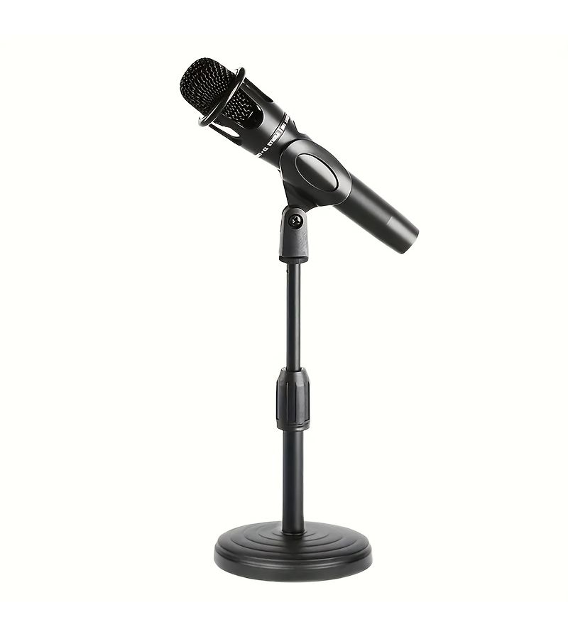 Black Adjustable Desktop Microphone Stand Heavy Base for Recording Podcasting Live Streaming - Image 4