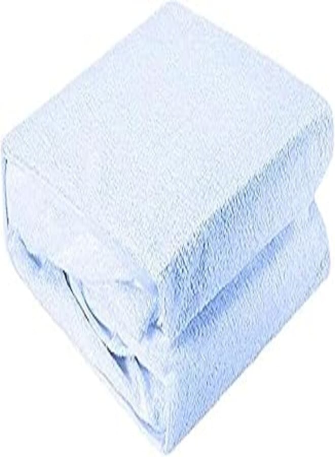 Waref Super King Size, Cotton,Solid Pattern, Blue - Bed Runners & Scarves