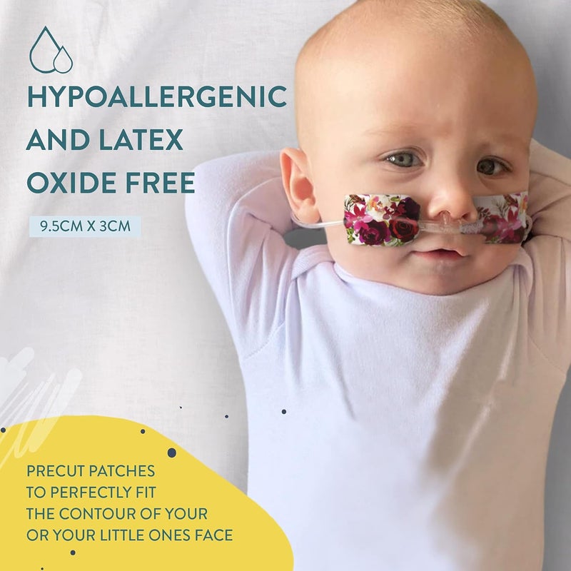 A Simple Patch Nasogastric or Oxygen Tube precut Adhesive Tape Floral Mix x 10 Pack Mix Pack - Image 2