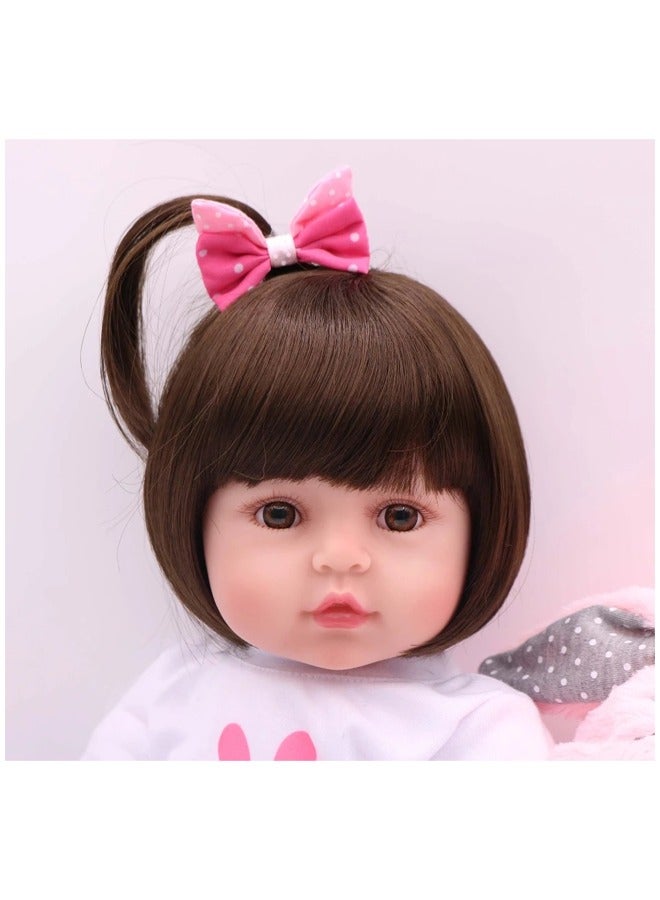 Realistic Reborn Baby, Girl Doll Soft Silicone Full Body Gift, 48cm Handmade Cute Doll for 3 Years Old - Image 3