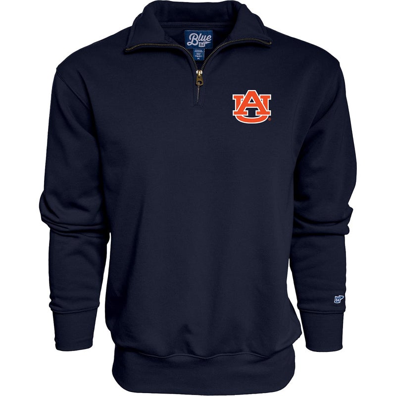Blue 84 Men's Auburn Tigers Quarter Zip Sweatshirt Icon Team Color, Team Color, Large - Image 1