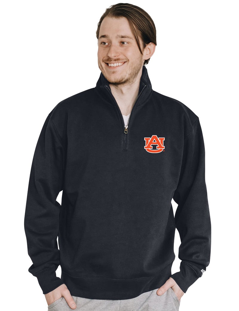 Blue 84 Men's Auburn Tigers Quarter Zip Sweatshirt Icon Team Color, Team Color, Large - Image 2