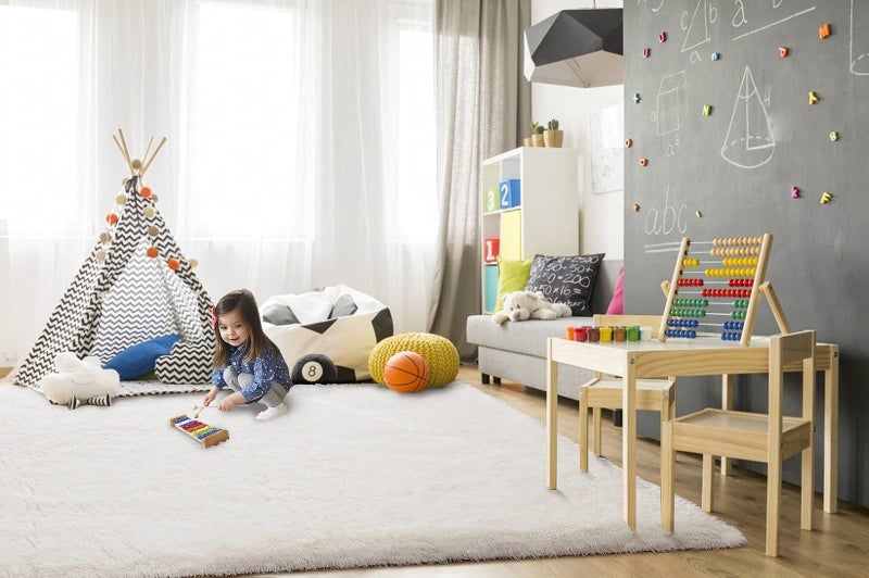 TWINNIS Super Soft Shaggy Rugs Fluffy Carpets 6x9 Feet, Indoor Modern Plush Area Rugs for Living Room Bedroom Kids Room Nursery Home Decor, Upgrade Anti-Skid Rectangular Fuzzy Rug, Cream White - Image 4