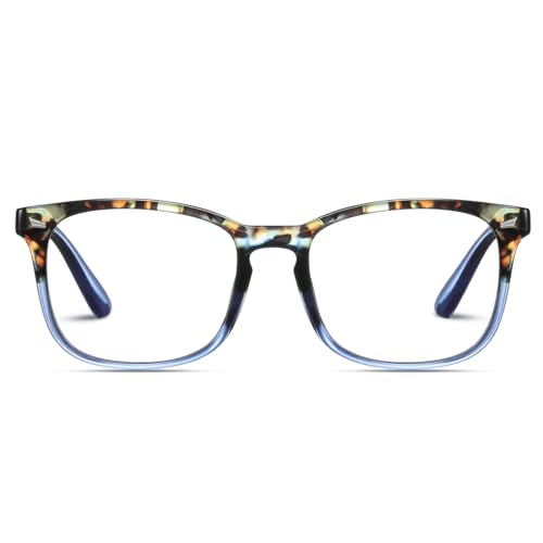 Jectieey Reading Glasses for Women Men - Blue Light Blocking UV Filter Computer Readers,Anti Eyestrain Eyeglasses(Blue Floral & Clear Blue, 1.25X) - Image 1