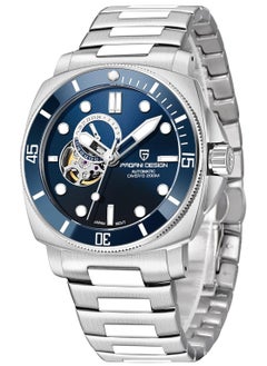 PAGANI DESIGN New Men's Mechanical Automatic Watches, Stainless Steel Frame, Equipped With Sapphire Glass Surface, Imported NH39 Movement, Silver-Blue Dial With Silver Stainless Steel Strap, Fashionable And Luxurious PD1736  - Image 1