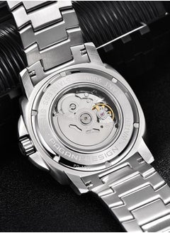PAGANI DESIGN New Men's Mechanical Automatic Watches, Stainless Steel Frame, Equipped With Sapphire Glass Surface, Imported NH39 Movement, Silver-Blue Dial With Silver Stainless Steel Strap, Fashionable And Luxurious PD1736  - Image 5