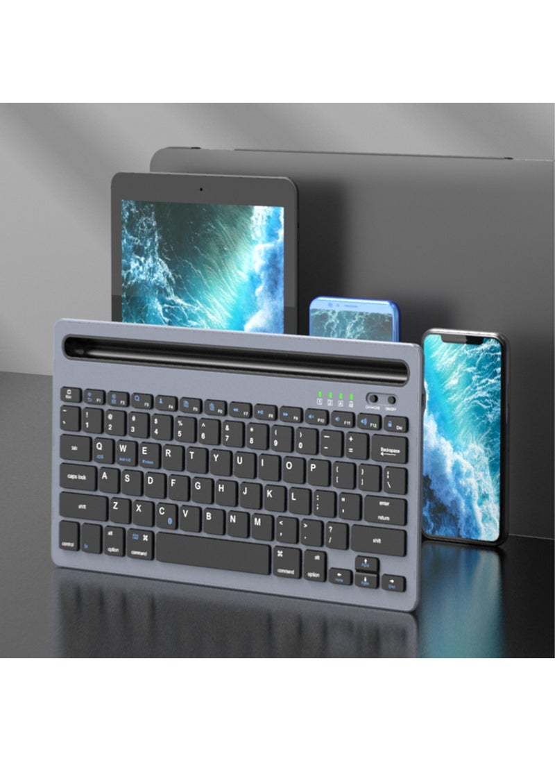 lecoo - BK100 Multi-Device Compatible Rechargeable Wireless Bluetooth Turkish Q Keyboard White - Image 1