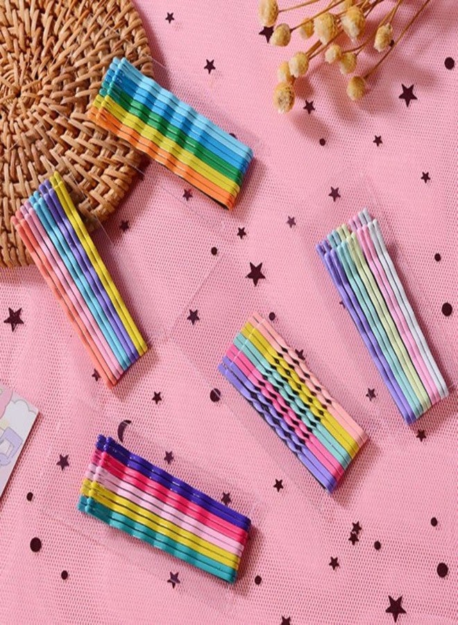 VEDETIC® Colored Hair Bobby Pins | Girl Rainbow Magnoloran Wavy Bobby Pins Hair Clip Hairpin Hairdressing - 35 Pieces - Image 1