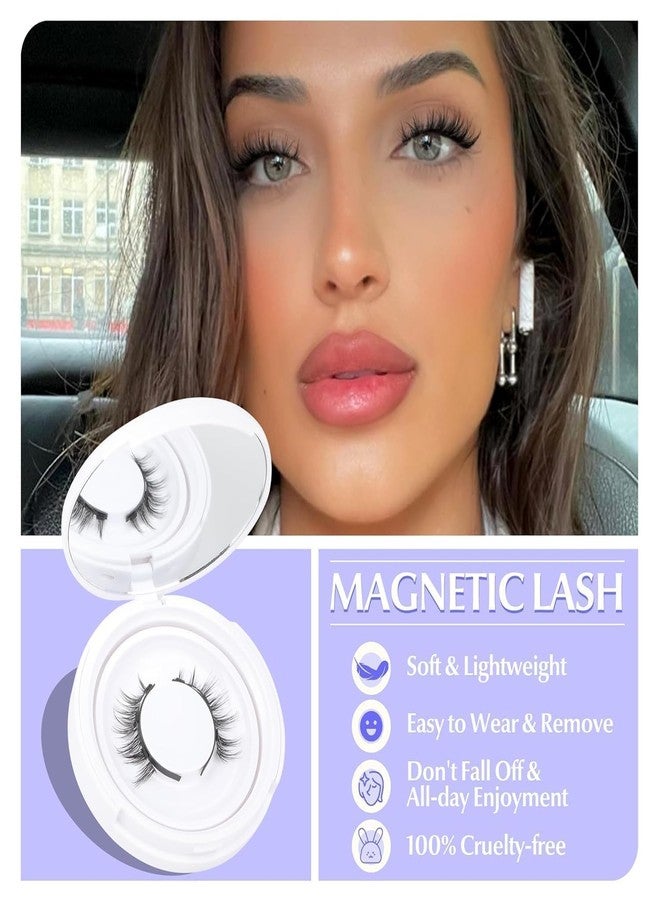 DREWTA Magnetic Eyelashes Without Eyeliner - Natural Reusable Manga Lashes Kit with Applicator, No Glue Needed, 1 Pair Anime-Inspired Magnetic Lashes for Cosplay & Everyday Use - Image 3