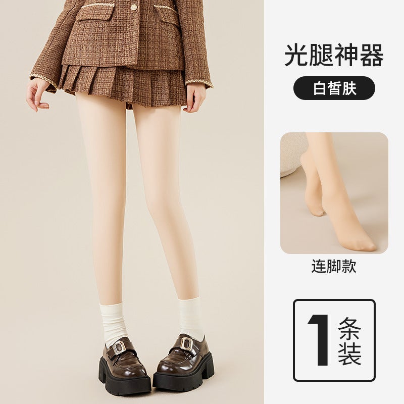 Double-Layer Button Bare Leg Artifact Women'S Anti-Hook Silk Durable Naked Skin Tone Leggings Detachable Replacement Pantyhose - Image 1